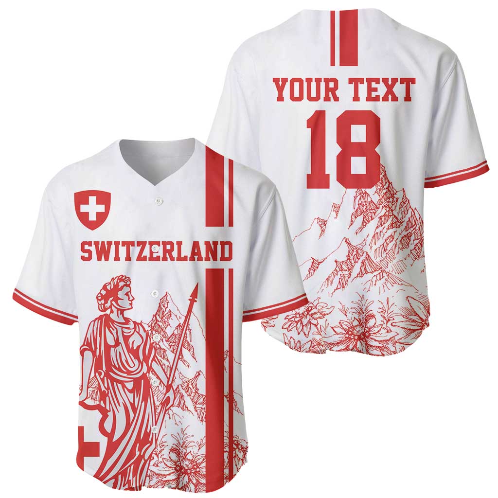 Custom Switzerland Football Baseball Jersey Confoederatio Helvetica