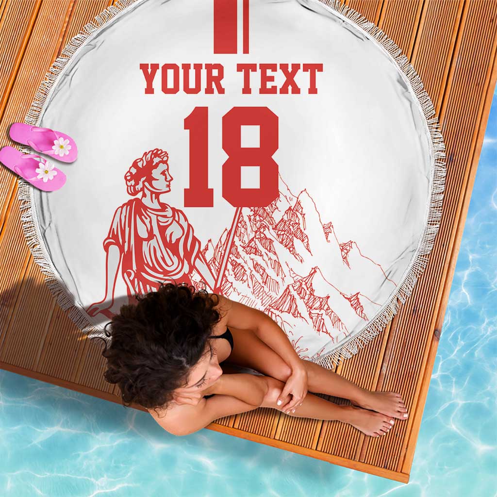 Custom Switzerland Football Beach Blanket Confoederatio Helvetica