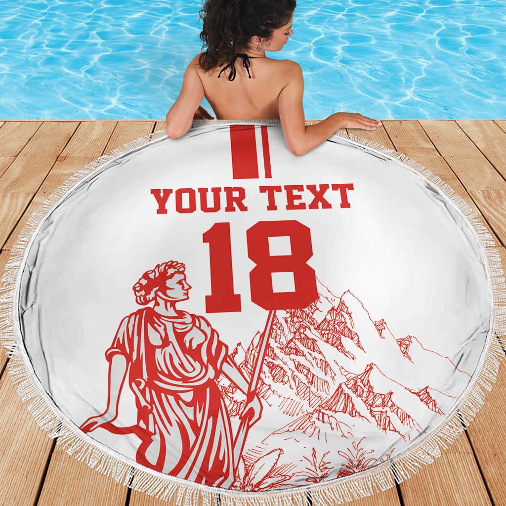 Custom Switzerland Football Beach Blanket Confoederatio Helvetica