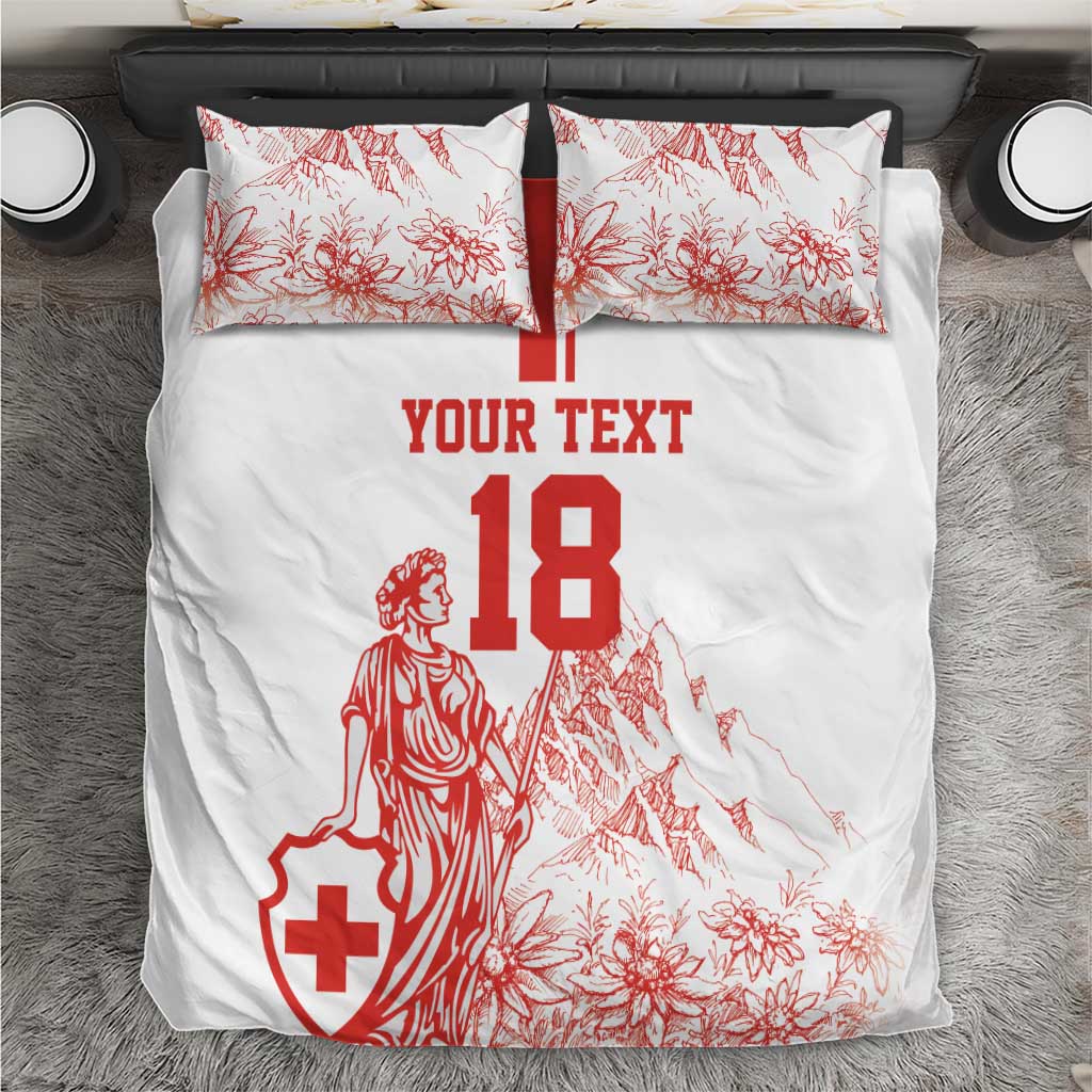 Custom Switzerland Football Bedding Set Confoederatio Helvetica