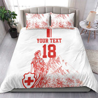 Custom Switzerland Football Bedding Set Confoederatio Helvetica