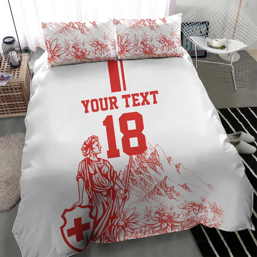 Custom Switzerland Football Bedding Set Confoederatio Helvetica