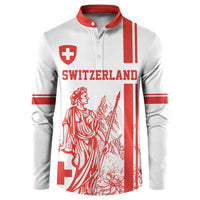 Custom Switzerland Football Button Sweatshirt Confoederatio Helvetica