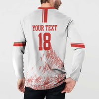 Custom Switzerland Football Button Sweatshirt Confoederatio Helvetica