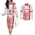Custom Switzerland Football Couples Matching Off The Shoulder Long Sleeve Dress and Long Sleeve Button Shirt Confoederatio Helvetica