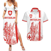 Custom Switzerland Football Couples Matching Summer Maxi Dress and Hawaiian Shirt Confoederatio Helvetica