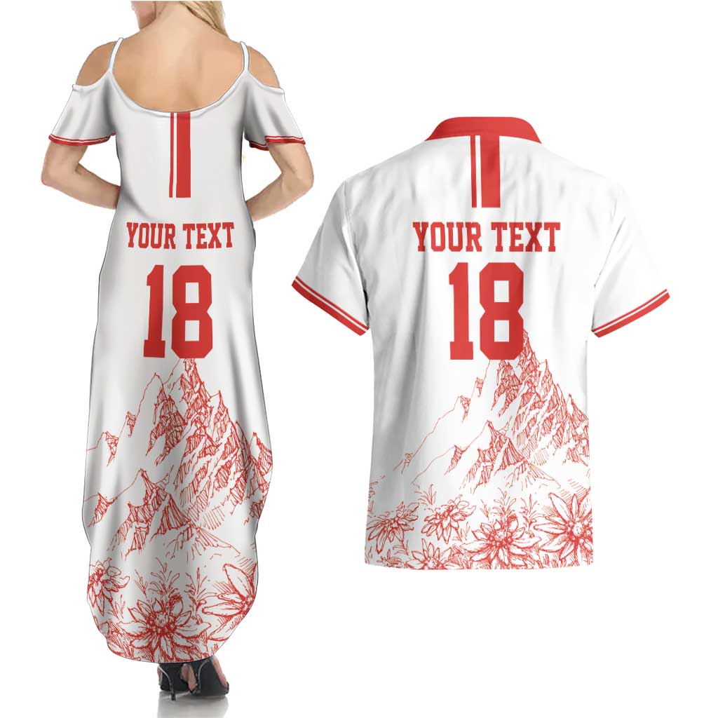 Custom Switzerland Football Couples Matching Summer Maxi Dress and Hawaiian Shirt Confoederatio Helvetica