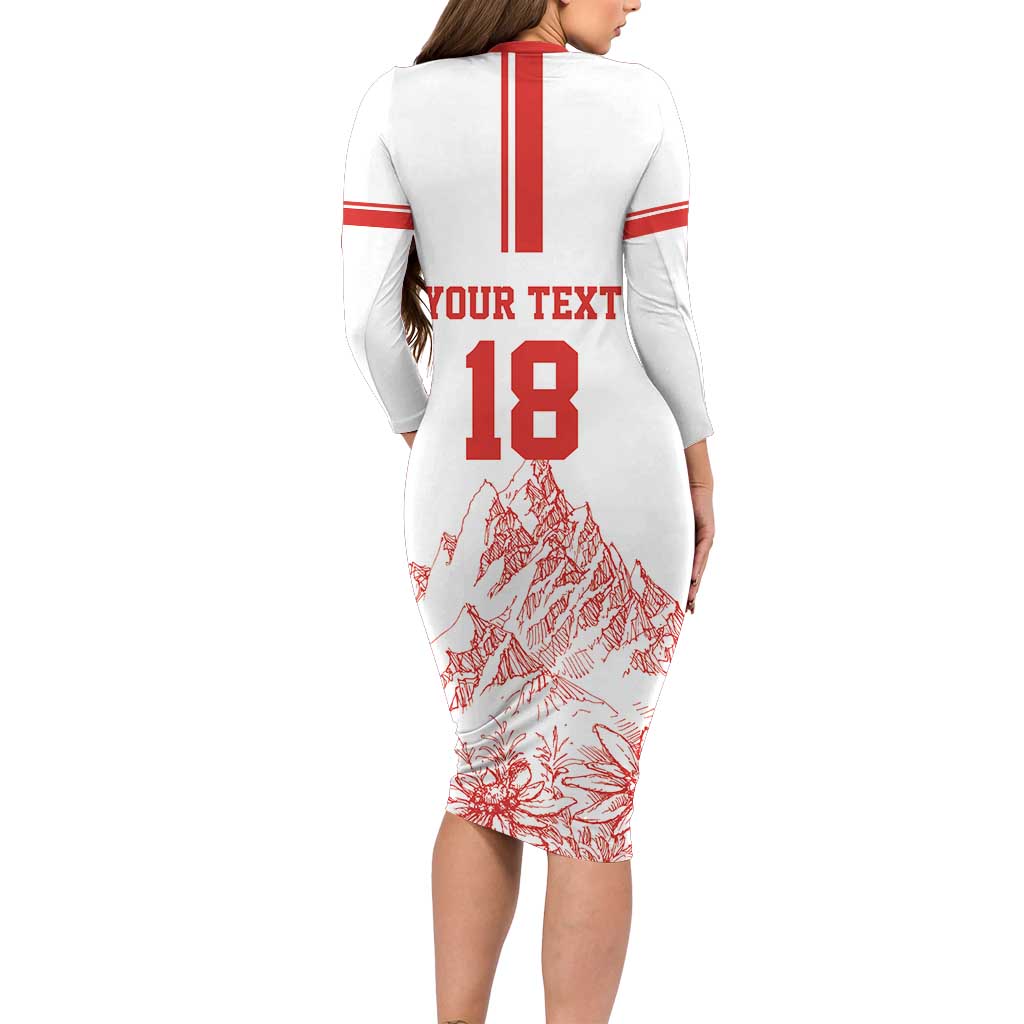 Custom Switzerland Football Family Matching Long Sleeve Bodycon Dress and Hawaiian Shirt Confoederatio Helvetica