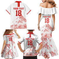 Custom Switzerland Football Family Matching Mermaid Dress and Hawaiian Shirt Confoederatio Helvetica