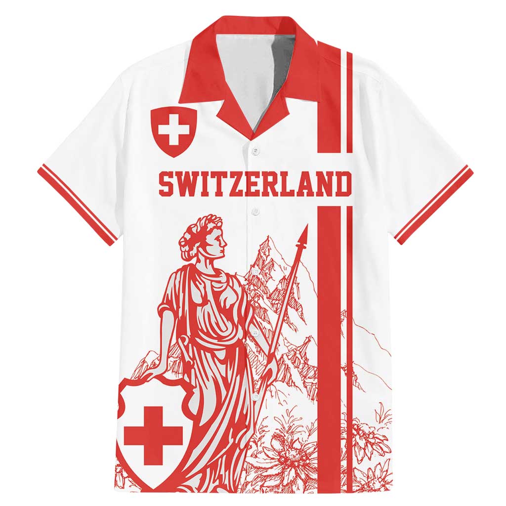 Custom Switzerland Football Family Matching Mermaid Dress and Hawaiian Shirt Confoederatio Helvetica