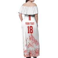Custom Switzerland Football Family Matching Off Shoulder Maxi Dress and Hawaiian Shirt Confoederatio Helvetica