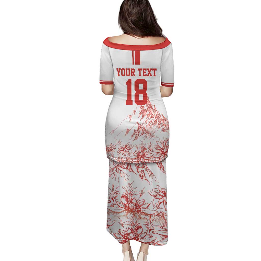 Custom Switzerland Football Family Matching Puletasi and Hawaiian Shirt Confoederatio Helvetica
