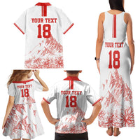Custom Switzerland Football Family Matching Tank Maxi Dress and Hawaiian Shirt Confoederatio Helvetica