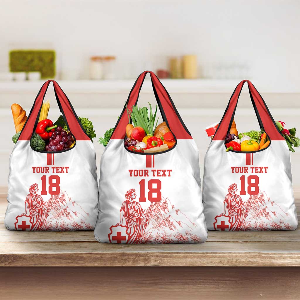 Custom Switzerland Football Grocery Bag Confoederatio Helvetica
