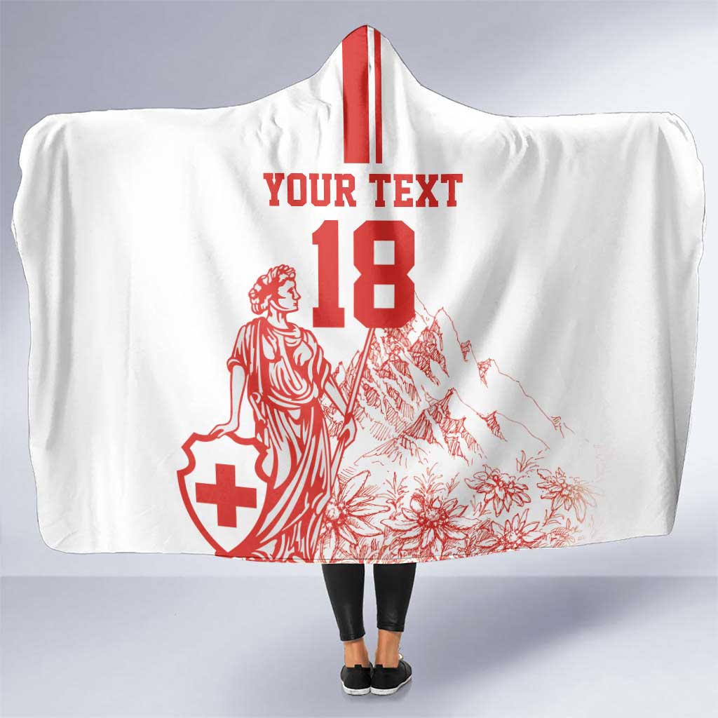 Custom Switzerland Football Hooded Blanket Confoederatio Helvetica