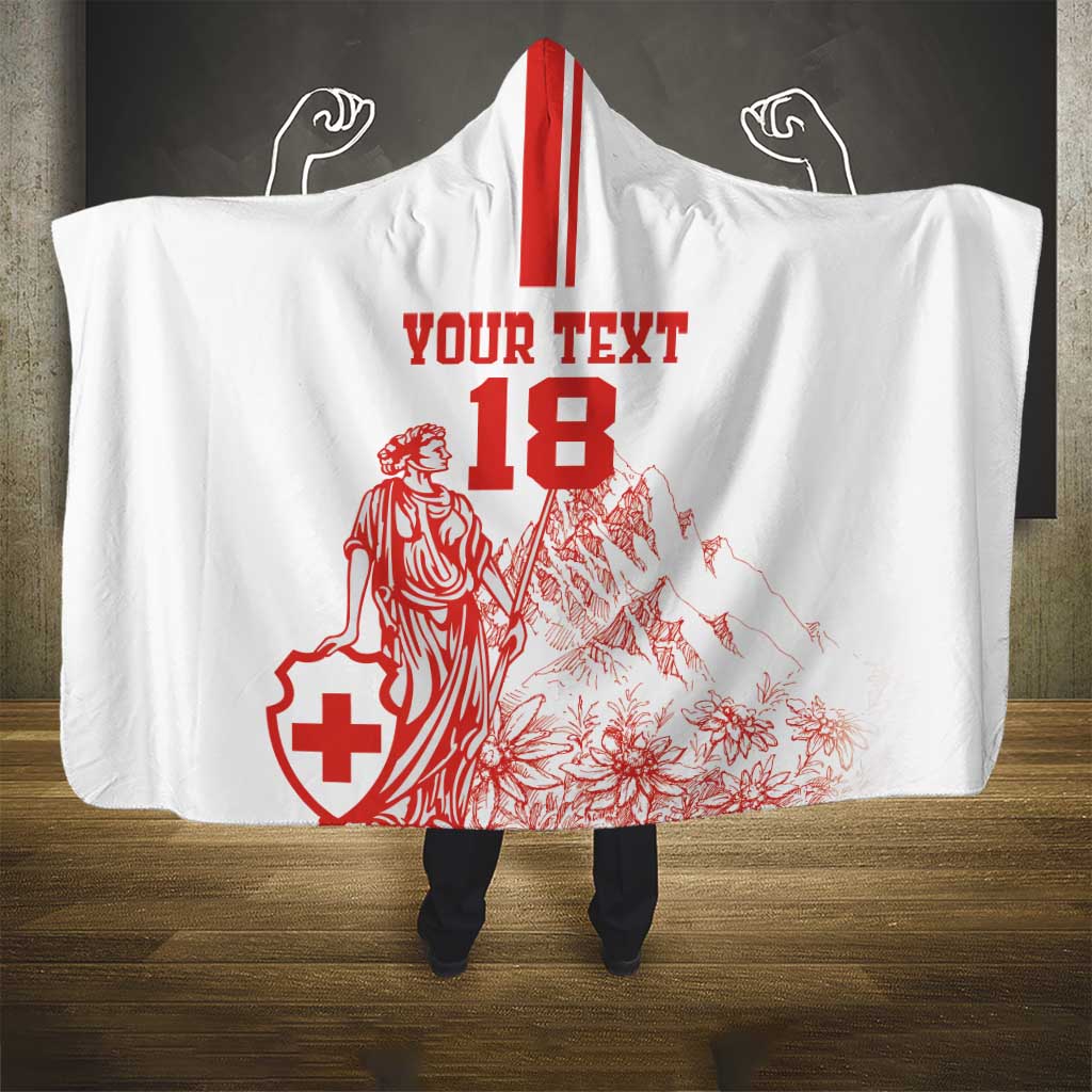 Custom Switzerland Football Hooded Blanket Confoederatio Helvetica