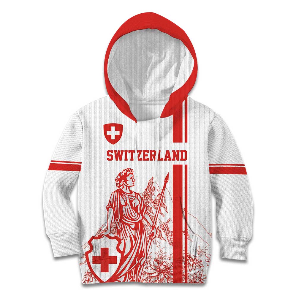 Custom Switzerland Football Kid Hoodie Confoederatio Helvetica