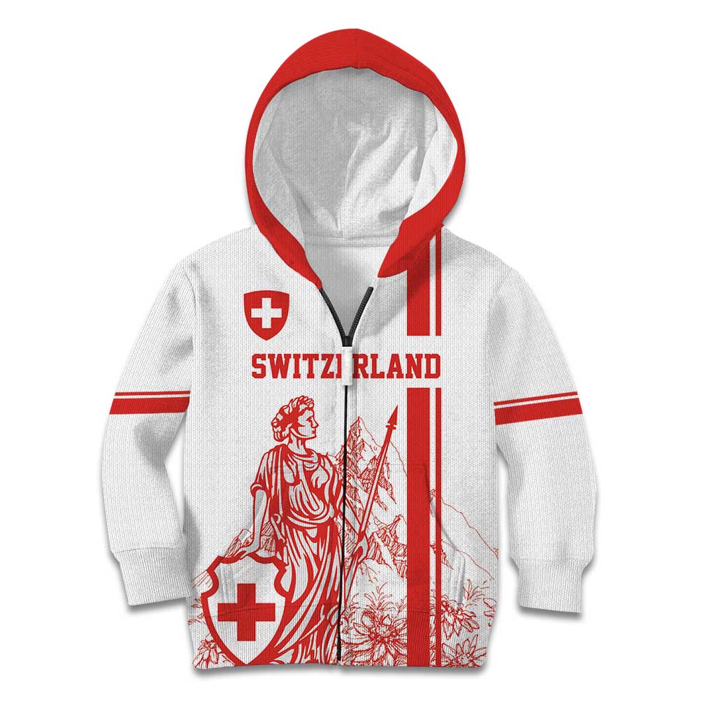 Custom Switzerland Football Kid Hoodie Confoederatio Helvetica