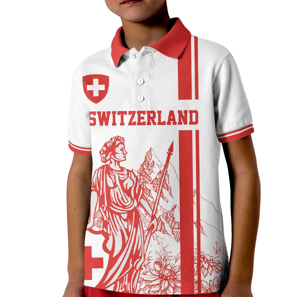 Custom Switzerland Football Kid Polo Shirt Confoederatio Helvetica