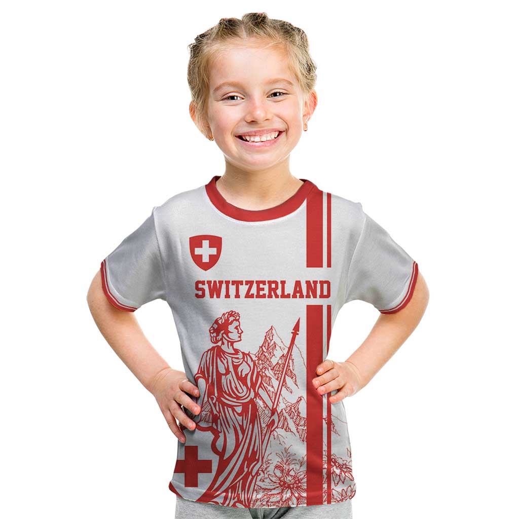 Custom Switzerland Football Kid T Shirt Confoederatio Helvetica
