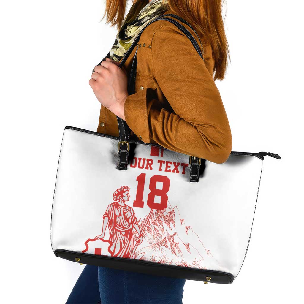 Custom Switzerland Football Leather Tote Bag Confoederatio Helvetica