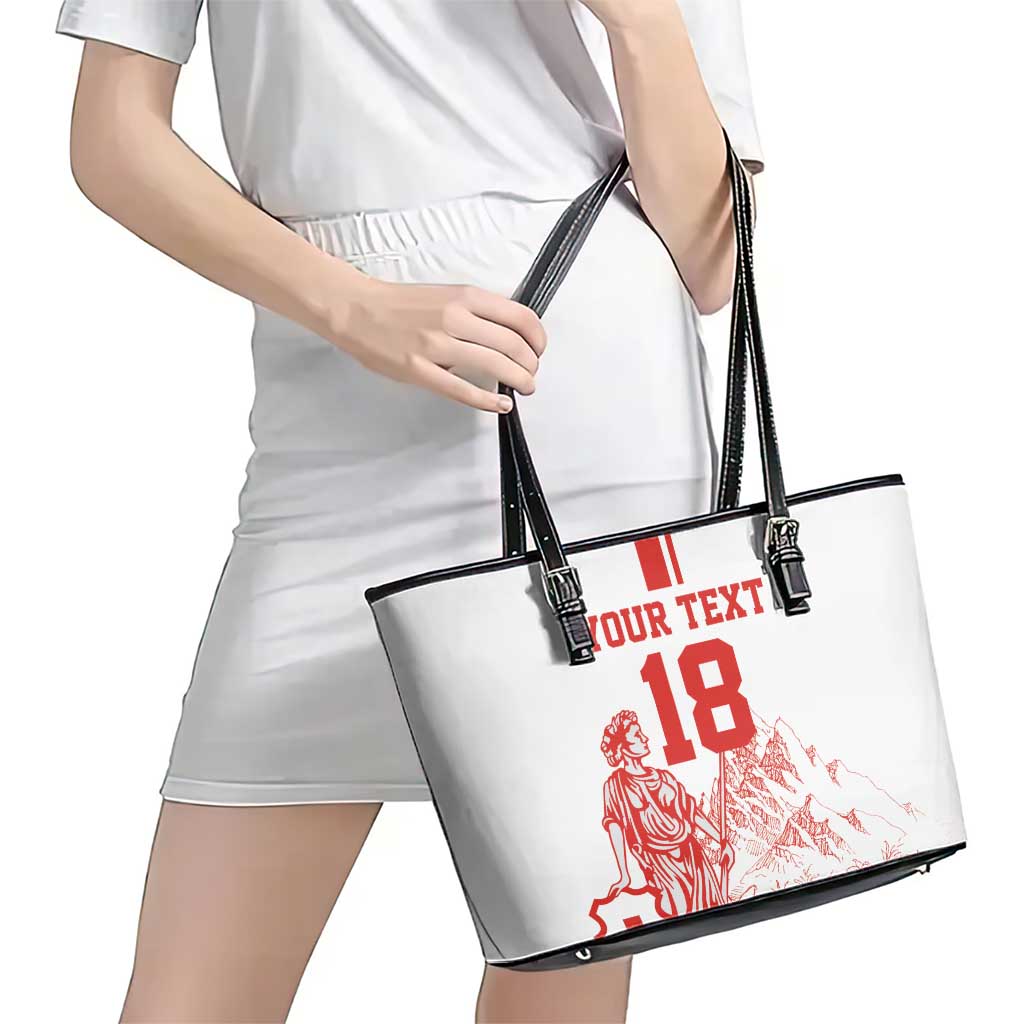 Custom Switzerland Football Leather Tote Bag Confoederatio Helvetica