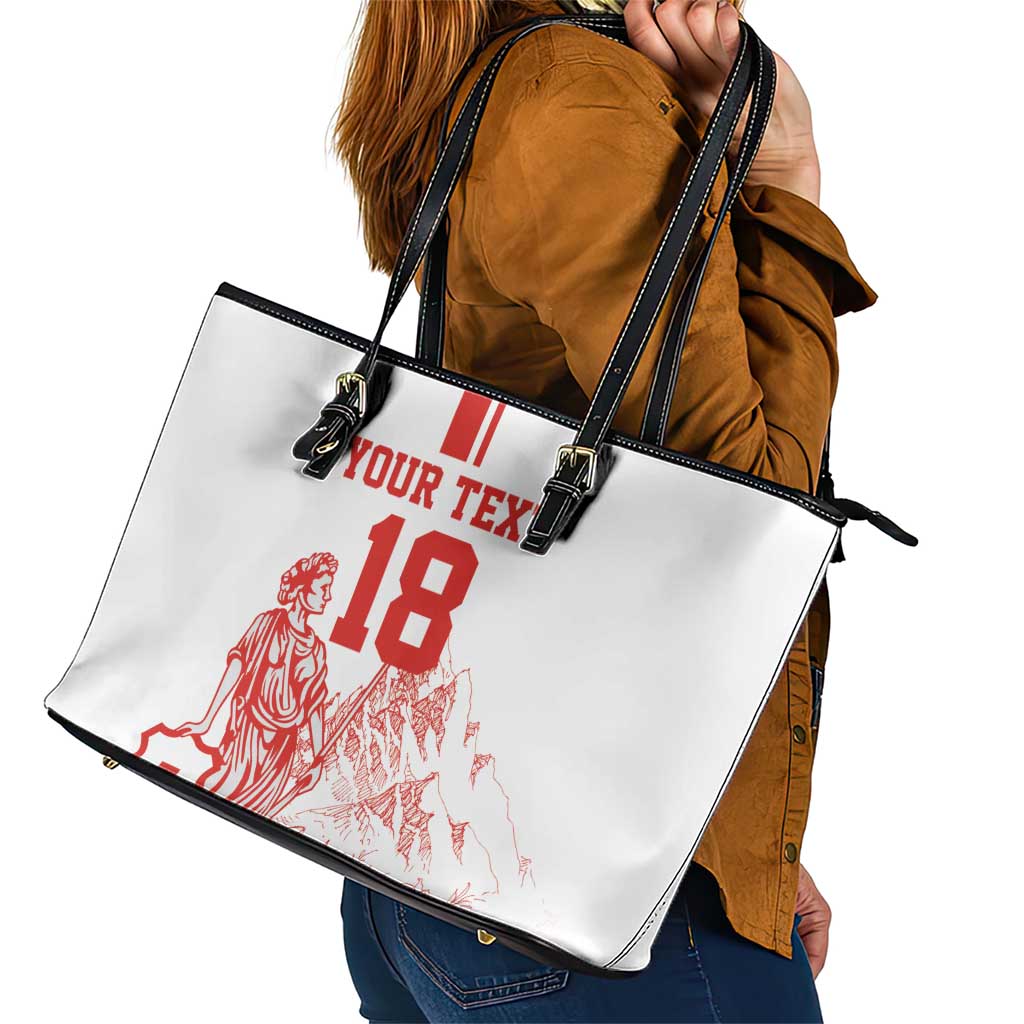 Custom Switzerland Football Leather Tote Bag Confoederatio Helvetica