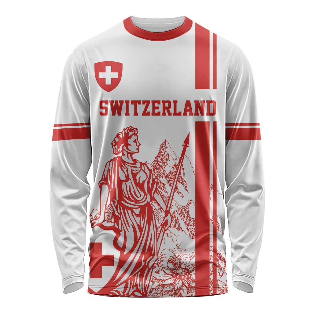 Custom Switzerland Football Long Sleeve Shirt Confoederatio Helvetica
