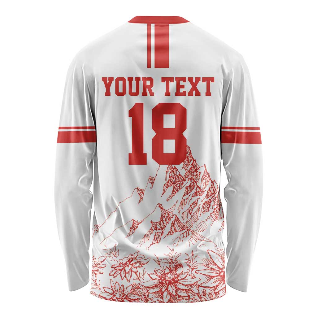 Custom Switzerland Football Long Sleeve Shirt Confoederatio Helvetica