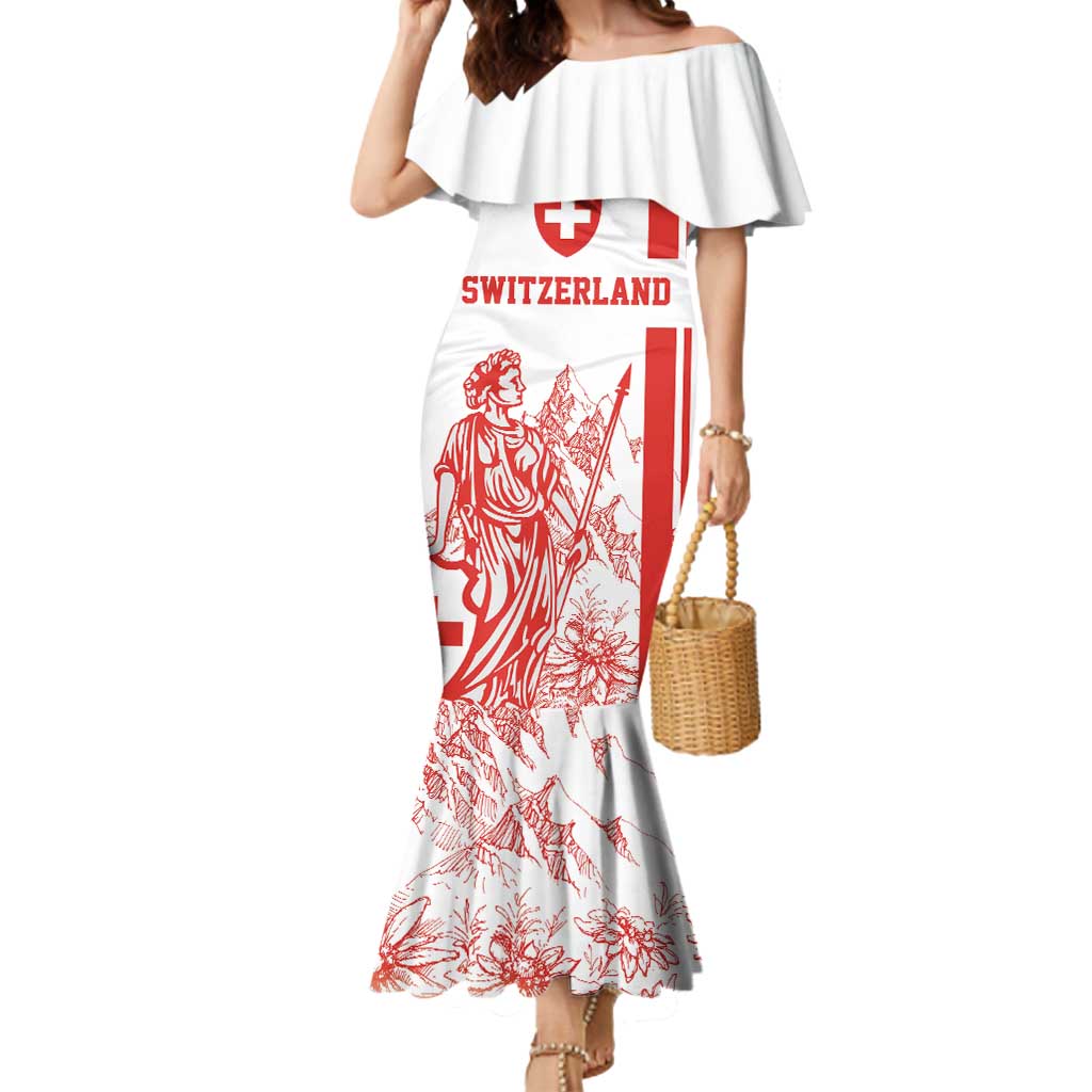 Custom Switzerland Football Mermaid Dress Confoederatio Helvetica