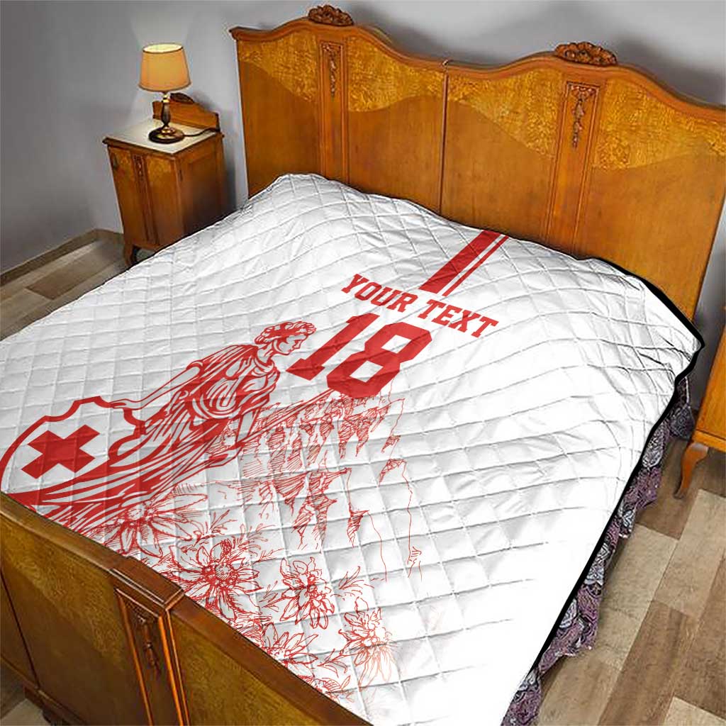 Custom Switzerland Football Quilt Confoederatio Helvetica