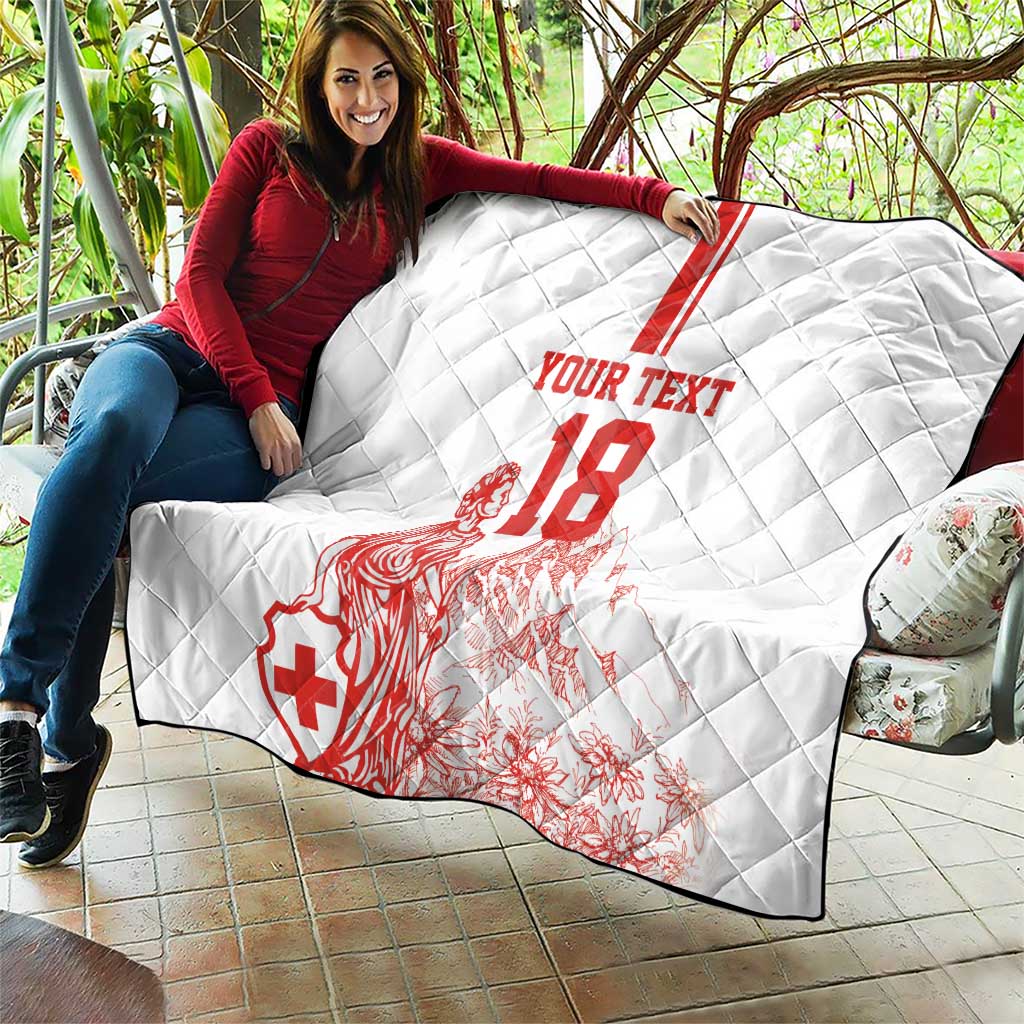 Custom Switzerland Football Quilt Confoederatio Helvetica