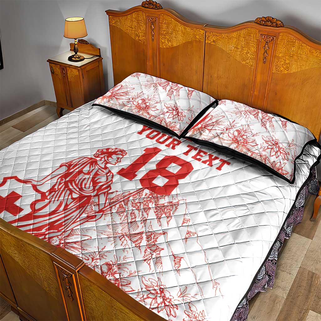 Custom Switzerland Football Quilt Bed Set Confoederatio Helvetica