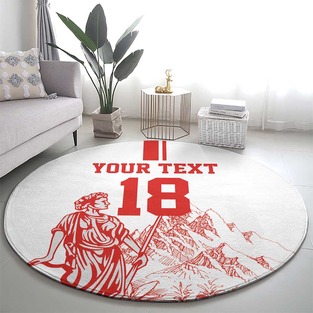 Custom Switzerland Football Round Carpet Confoederatio Helvetica