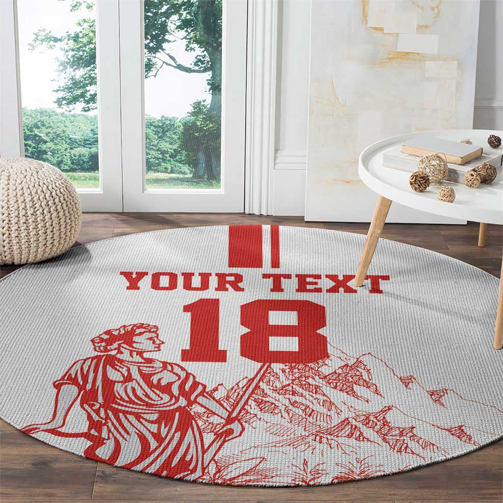 Custom Switzerland Football Round Carpet Confoederatio Helvetica