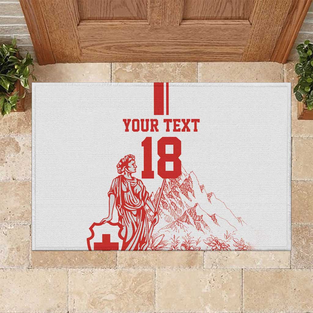 Custom Switzerland Football Rubber Doormat Confoederatio Helvetica