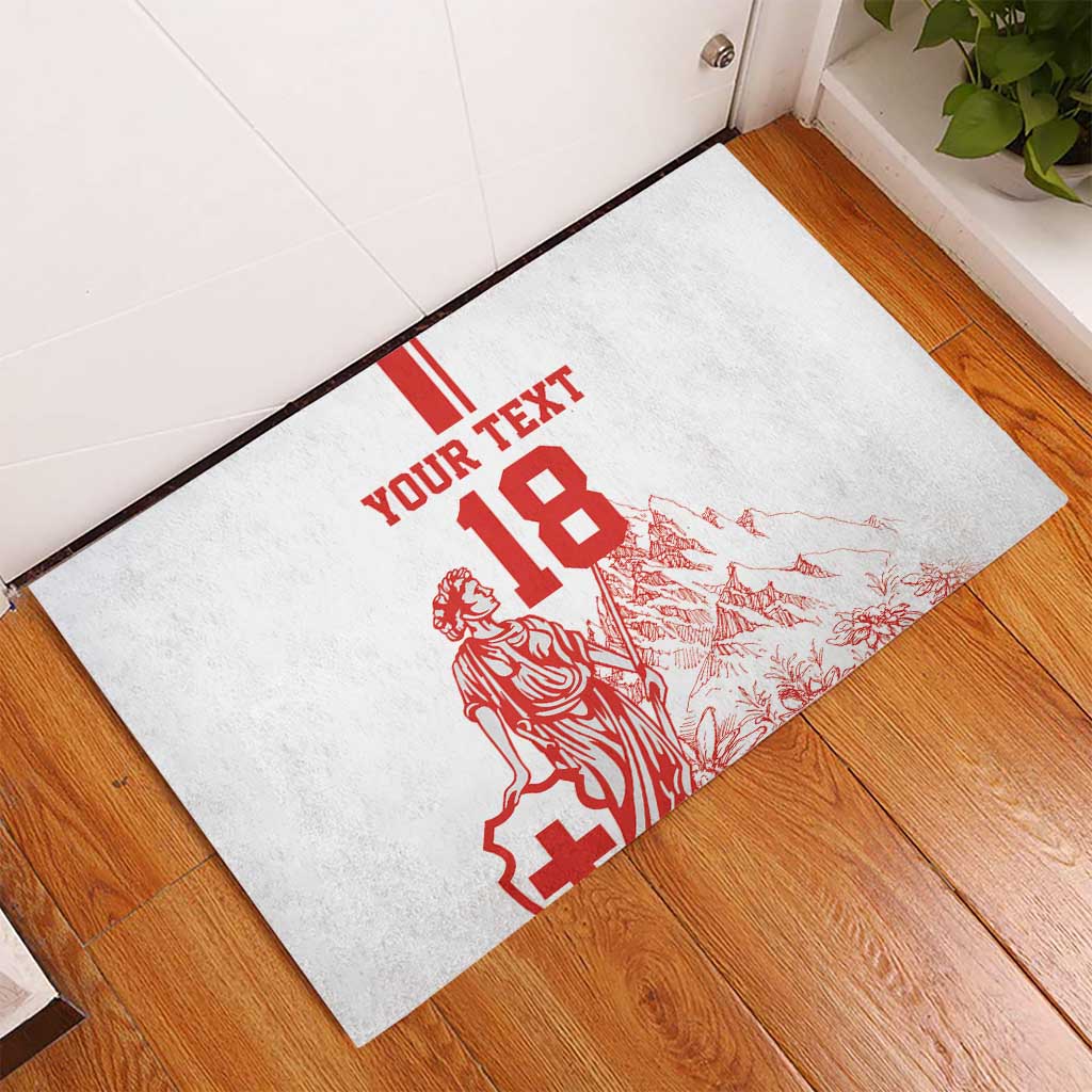 Custom Switzerland Football Rubber Doormat Confoederatio Helvetica