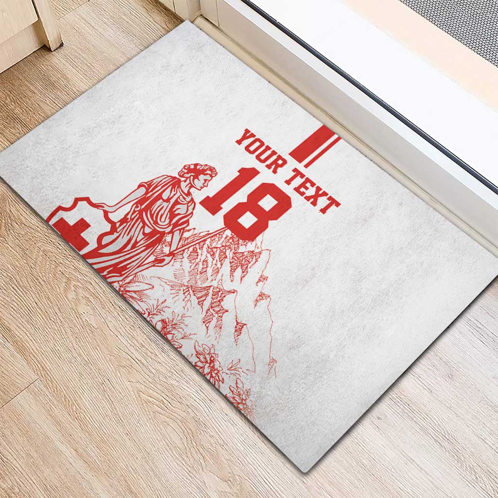 Custom Switzerland Football Rubber Doormat Confoederatio Helvetica