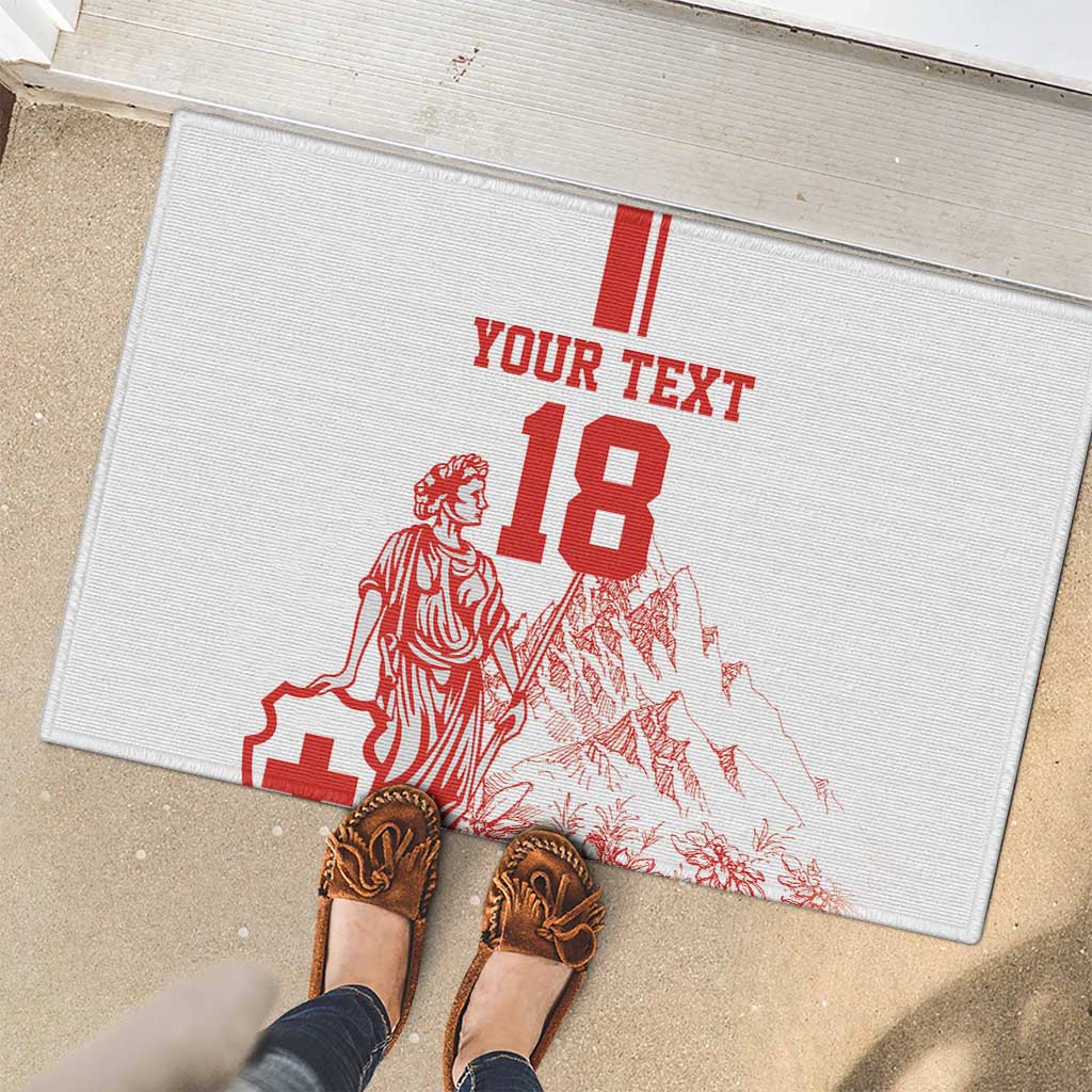 Custom Switzerland Football Rubber Doormat Confoederatio Helvetica