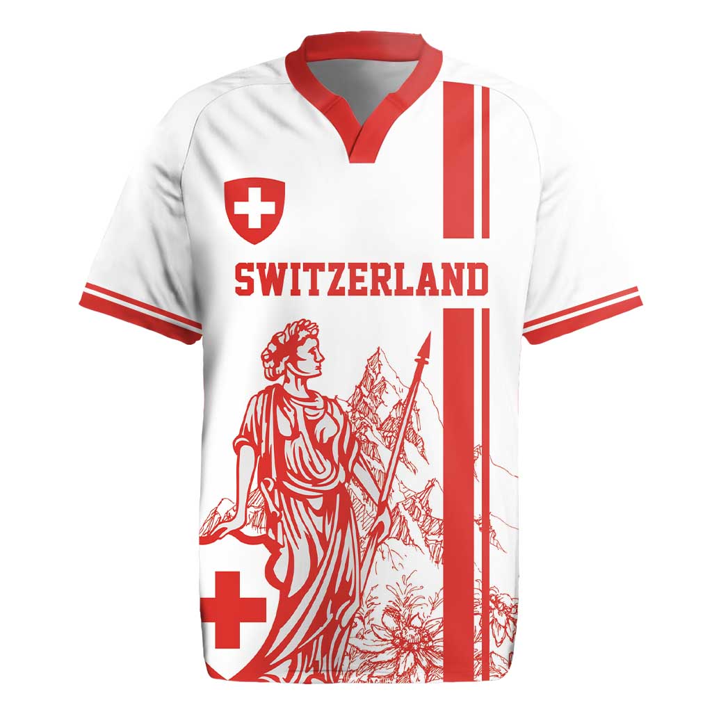 Custom Switzerland Football Rugby Jersey Confoederatio Helvetica
