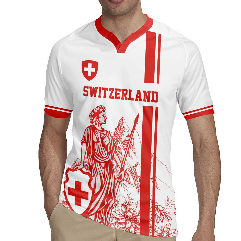 Custom Switzerland Football Rugby Jersey Confoederatio Helvetica