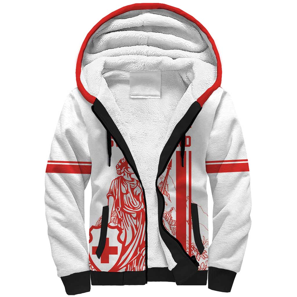 Custom Switzerland Football Sherpa Hoodie Confoederatio Helvetica