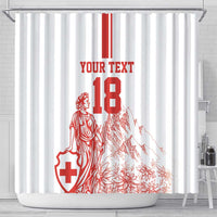 Custom Switzerland Football Shower Curtain Confoederatio Helvetica