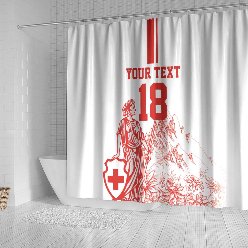 Custom Switzerland Football Shower Curtain Confoederatio Helvetica