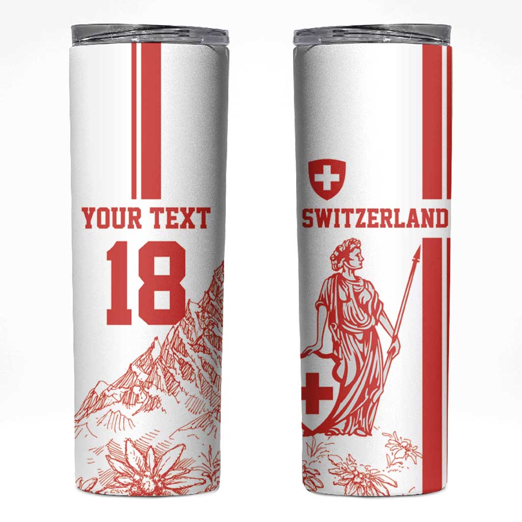 Custom Switzerland Football Skinny Tumbler Confoederatio Helvetica