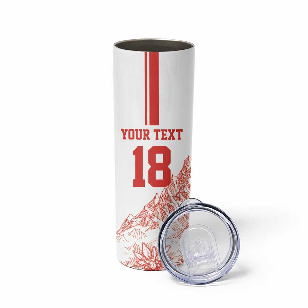 Custom Switzerland Football Skinny Tumbler Confoederatio Helvetica