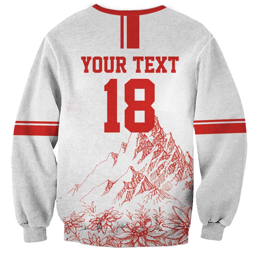 Custom Switzerland Football Sweatshirt Confoederatio Helvetica