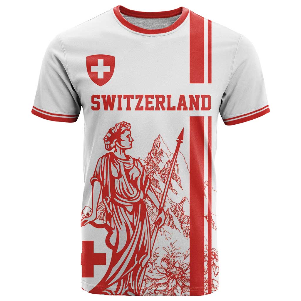 Custom Switzerland Football T Shirt Confoederatio Helvetica