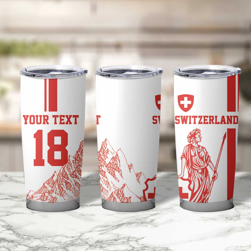 Custom Switzerland Football Tumbler Cup Confoederatio Helvetica