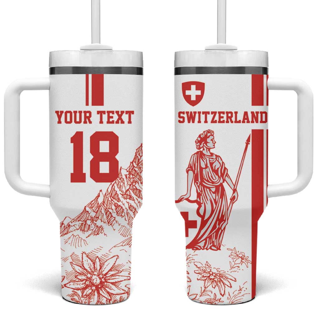 Custom Switzerland Football Tumbler With Handle Confoederatio Helvetica